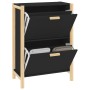 Mueble zapatero madera contrachapada negro 57,5x33x80 cm de vidaXL, Zapateros y organizadores de calzado - Ref: Foro24-345685...