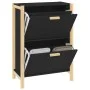 Schwarzer Schuhschrank aus Sperrholz, 57,5 x 33 x 80 cm von vidaXL, Schuhregale und Schuhorganisatoren - Ref: Foro24-345685, ...