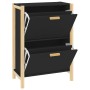 Mueble zapatero madera contrachapada negro 57,5x33x80 cm de vidaXL, Zapateros y organizadores de calzado - Ref: Foro24-345685...