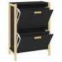Schwarzer Schuhschrank aus Sperrholz, 57,5 x 33 x 80 cm von vidaXL, Schuhregale und Schuhorganisatoren - Ref: Foro24-345685, ...
