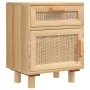 Solid pine wood brown bedside table with natural rattan by vidaXL, Nightstands - Ref: Foro24-345610, Price: 75,26 €, Discount: %