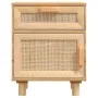 Solid pine wood brown bedside table with natural rattan by vidaXL, Nightstands - Ref: Foro24-345610, Price: 75,26 €, Discount: %