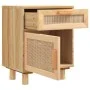 Solid pine wood brown bedside table with natural rattan by vidaXL, Nightstands - Ref: Foro24-345610, Price: 75,26 €, Discount: %