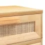 Solid pine wood brown bedside table with natural rattan by vidaXL, Nightstands - Ref: Foro24-345610, Price: 75,26 €, Discount: %