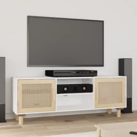 Mueble para TV madera maciza pino y ratán natural 105x30x40 cm de vidaXL, Muebles TV - Ref: Foro24-345615, Precio: 112,29 €, ...