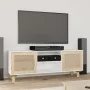 Mueble para TV madera maciza pino y ratán natural 105x30x40 cm de vidaXL, Muebles TV - Ref: Foro24-345615, Precio: 112,29 €, ...