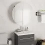 Armario de baño con espejo redondo y LED gris 47x47x17,5 cm de vidaXL, Tocadores de baño - Ref: Foro24-345585, Precio: 114,96...