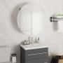 Bathroom cabinet with round mirror and gray LED 47x47x17.5 cm by vidaXL, bathroom vanities - Ref: Foro24-345585, Price: 116,5...
