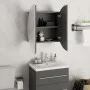 Armario de baño con espejo redondo y LED gris 47x47x17,5 cm de vidaXL, Tocadores de baño - Ref: Foro24-345585, Precio: 114,96...