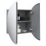 Armario de baño con espejo redondo y LED gris 47x47x17,5 cm de vidaXL, Tocadores de baño - Ref: Foro24-345585, Precio: 114,96...