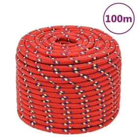 Red polypropylene boat rope 12 mm 100 m by vidaXL, Ropes and metal cords - Ref: Foro24-152407, Price: 47,89 €, Discount: %
