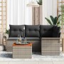 Conjunto de sofá de jardín 5 pcs Gris Poliratán