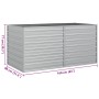 Arriate de acero galvanizado plateado 160x80x77 cm
