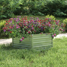 Arriate de acero galvanizado plateado 129x45 cm