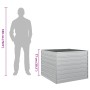 Arriate de acero galvanizado plateado 100x100x77 cm