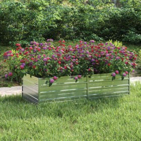 Arriate de acero galvanizado plateado 160x80x45 cm