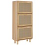 Zapatero madera contrachapada marrón ratán natural 52x25x115 cm