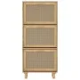 Brown plywood shoe rack with natural rattan, 52x25x115 cm by vidaXL, Shoe racks and shoe organizers - Ref: Foro24-345650, Pri...