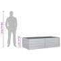 Arriate de acero galvanizado plateado 160x80x45 cm