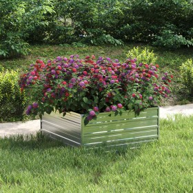 Arriate de acero galvanizado plateado 100x100x45 cm