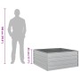 Arriate de acero galvanizado plateado 100x100x45 cm