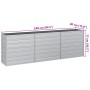 Arriate de acero galvanizado plateado 240x40x77 cm