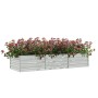 Arriate de acero galvanizado plateado 240x80x45 cm