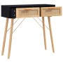 Mesa consola madera pino maciza ratán natural negro 80x30x75 cm de vidaXL, Mesas auxiliares - Ref: Foro24-345625, Precio: 106...