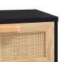 Solid pine wood console table with natural black rattan, measuring 80x30x75 cm. by vidaXL, Side tables - Ref: Foro24-345625, ...