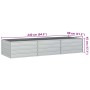 Arriate de acero galvanizado plateado 240x80x45 cm