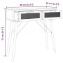 Solid pine wood console table with natural black rattan, measuring 80x30x75 cm. by vidaXL, Side tables - Ref: Foro24-345625, ...