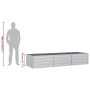 Arriate de acero galvanizado plateado 240x80x45 cm