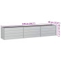 Arriate de acero galvanizado plateado 240x40x45 cm