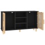 Aparador negro madera pino maciza y ratán natural 105x30x60 cm de vidaXL, Aparadores - Ref: Foro24-345640, Precio: 124,22 €, ...
