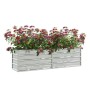 Arriate de acero galvanizado plateado 160x40x45 cm