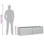 Arriate de acero galvanizado plateado 160x40x45 cm