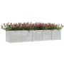 Arriate de acero galvanizado plateado 400x80x77 cm