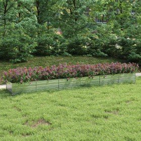 Arriate de acero galvanizado plateado 600x80x45 cm Arriate de acero galvanizado plateado 600x80x45 cm