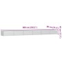 Arriate de acero galvanizado plateado 600x80x45 cm