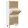 White plywood shoe rack natural rattan 52x25x115 cm by vidaXL, Shoe racks and shoe organizers - Ref: Foro24-345648, Price: 18...