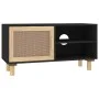 TV-Schrank aus massivem Kiefernholz und natürlichem Rattan 80x30x40 cm von vidaXL, TV-Möbel - Ref: Foro24-345613, Preis: 72,5...