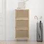 White plywood shoe rack natural rattan 52x25x115 cm by vidaXL, Shoe racks and shoe organizers - Ref: Foro24-345648, Price: 18...