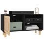 TV-Schrank aus massivem Kiefernholz und natürlichem Rattan 80x30x40 cm von vidaXL, TV-Möbel - Ref: Foro24-345613, Preis: 73,7...
