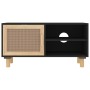 TV-Schrank aus massivem Kiefernholz und natürlichem Rattan 80x30x40 cm von vidaXL, TV-Möbel - Ref: Foro24-345613, Preis: 73,7...