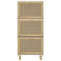 White plywood shoe rack natural rattan 52x25x115 cm by vidaXL, Shoe racks and shoe organizers - Ref: Foro24-345648, Price: 18...