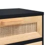 Solid black pine wood and natural rattan bedside table by vidaXL, Nightstands - Ref: Foro24-345608, Price: 75,42 €, Discount: %