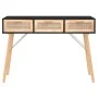 Konsolentisch aus massivem Kiefernholz, schwarzem Naturrattan, 105 x 30 x 75 cm von vidaXL, Seitentische - Ref: Foro24-345628...