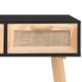 Console table solid pine wood black natural rattan 105x30x75cm by vidaXL, Side tables - Ref: Foro24-345628, Price: 140,94 €, ...