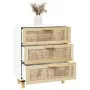 White sideboard made of solid pine wood and natural rattan 60x30x70 cm by vidaXL, Sideboards - Ref: Foro24-345633, Price: 150...
