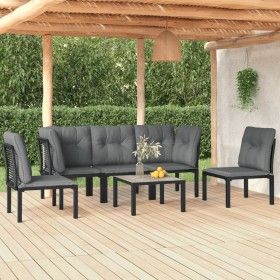 Garden furniture set 6 pieces black and gray synthetic rattan by vidaXL, Garden sets - Ref: Foro24-3187737, Price: 313,68 €, ...